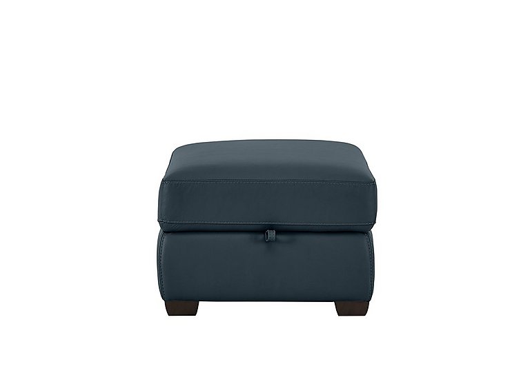 Chicago HW Leather Storage Stool - Ocean Blue
