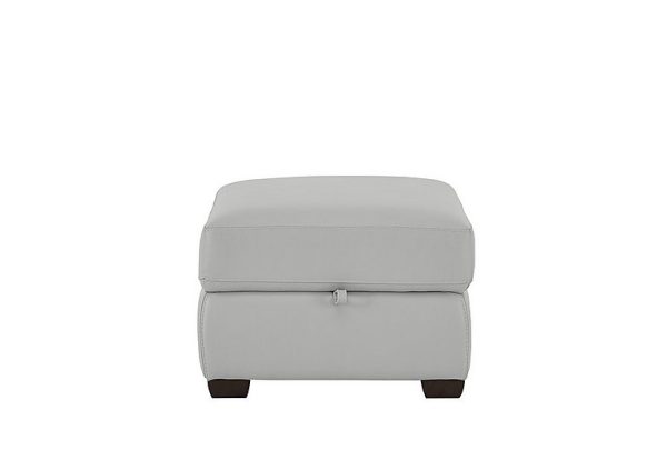 Chicago NC Leather Storage Stool  Grey | Bed Sava