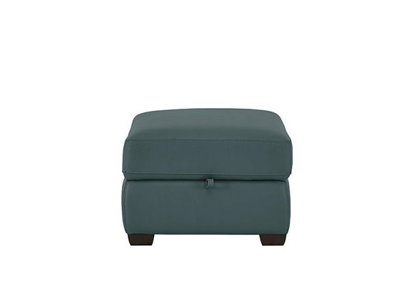 Chicago NC Leather Storage Stool  NC Lake Green | Bed Sava