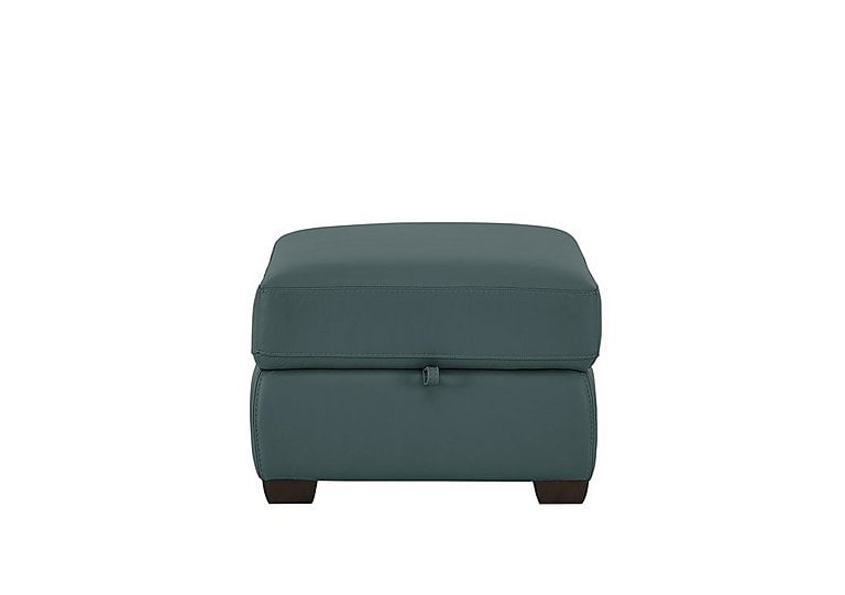 Chicago NC Leather Storage Stool - NC Lake Green