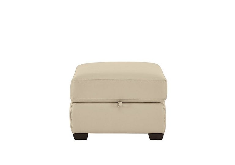 Chicago NC Leather Storage Stool - NC Bisque