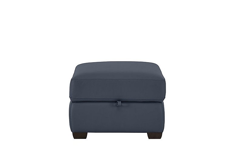Chicago NC Leather Storage Stool - NC Ocean Blue