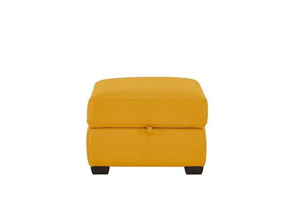 Chicago NC Leather Storage Stool  Sunflower | Bed Sava