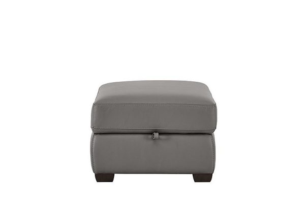 Chicago NC Leather Storage Stool  Sleet | Bed Sava