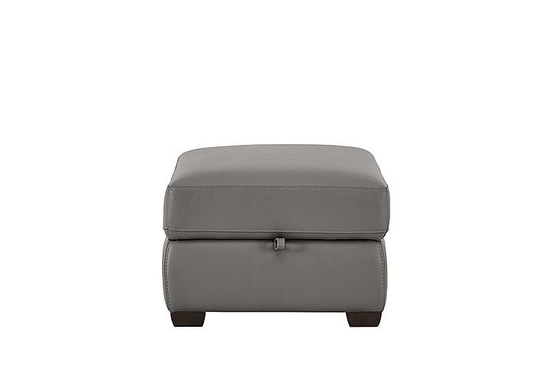 Chicago NC Leather Storage Stool - Sleet