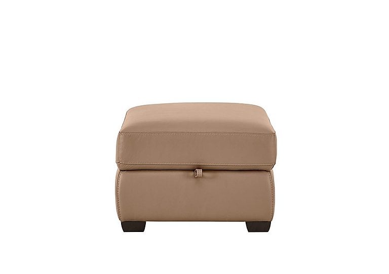 Chicago NC Leather Storage Stool - NC Pebble