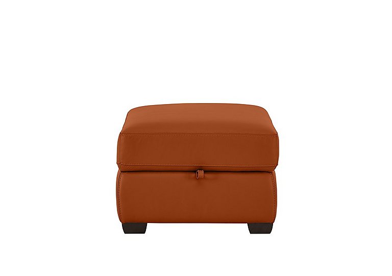 Chicago SK Leather Storage Stool - Caramel