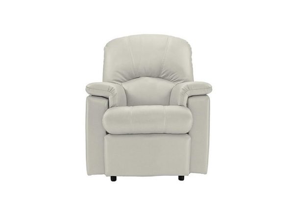 G Plan  Chloe Small Leather Power Recliner Armchair  Oxford Light Grey | Bed Sava