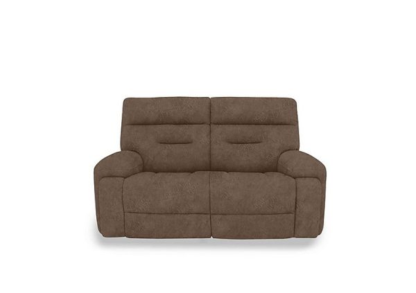 Cinemax 2 Seater Fabric Sofa with Power Recliner  Classic Brown | Bed Sava
