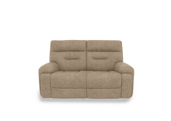 Cinemax 2 Seater Fabric Sofa with Power Recliner  Weave Cocoa | Bed Sava