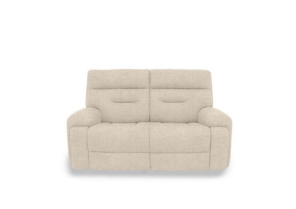 Cinemax 2 Seater Fabric Sofa with Power Recliner  Weave Oatmeal | Bed Sava