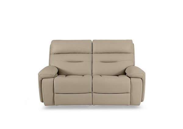 Cinemax 2 Seater Leather Power Recliner Sofa with Power Headrests and Media Arms  Dacota Pebble | Bed Sava