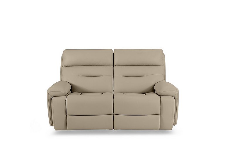 Cinemax 2 Seater Leather Power Recliner Sofa with Power Headrests and Media Arms - Dacota Pebble