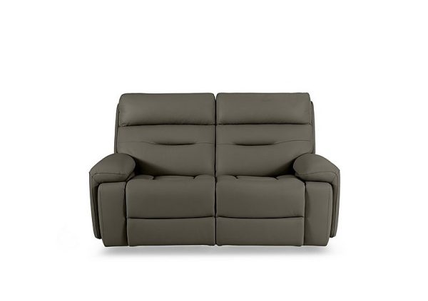 Cinemax 2 Seater Leather Power Recliner Sofa with Power Headrests and Media Arms  Natural Olive | Bed Sava