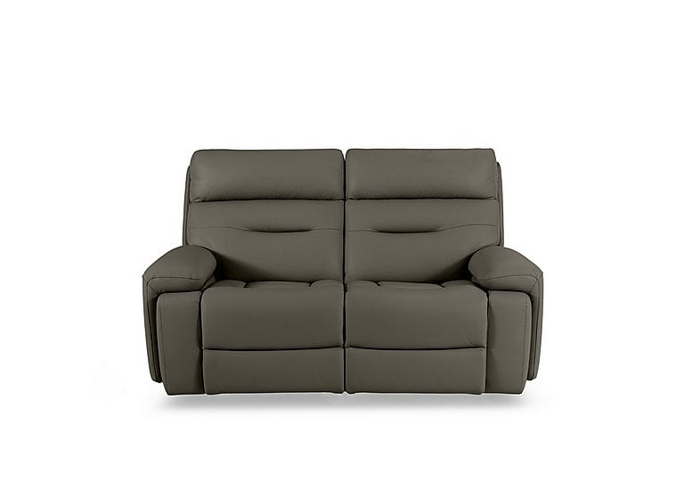Cinemax 2 Seater Leather Power Recliner Sofa with Power Headrests and Media Arms - Natural Olive