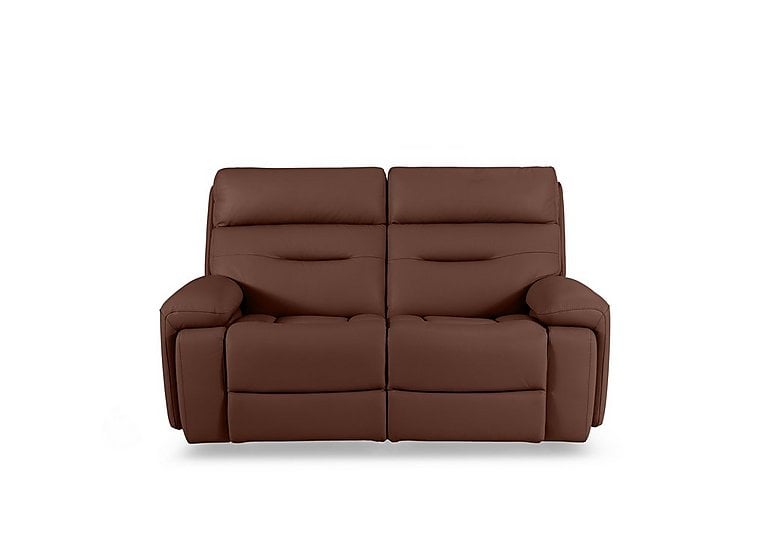 Cinemax 2 Seater Leather Power Recliner Sofa with Power Headrests and Media Arms - Natural Redmaple