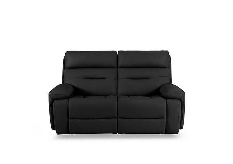 Cinemax 2 Seater Leather Power Recliner Sofa with Power Headrests and Media Arms - Natural Black Mica