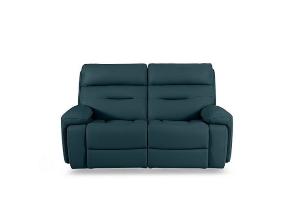 Cinemax 2 Seater Leather Power Recliner Sofa with Power Headrests and Media Arms  Midnight Jade | Bed Sava