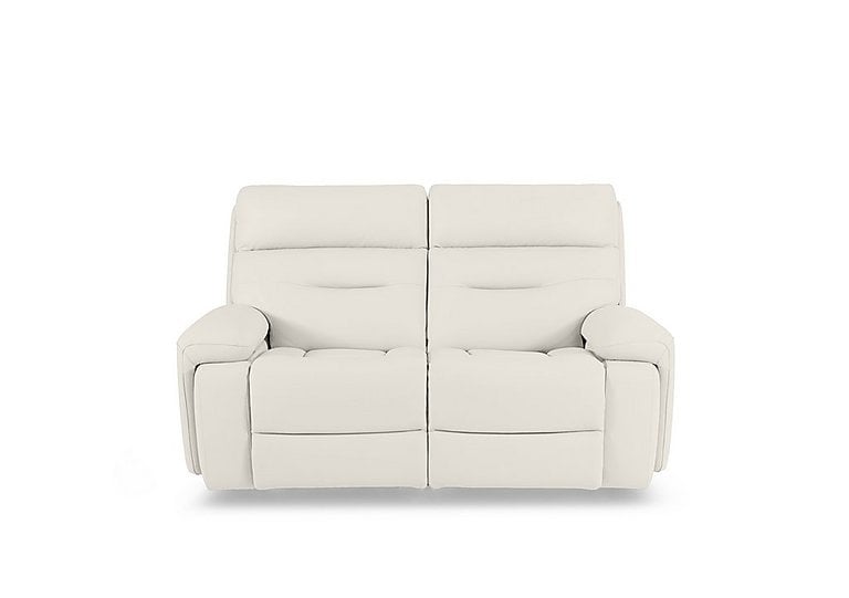 Cinemax 2 Seater Leather Power Recliner Sofa with Power Headrests and Media Arms - White