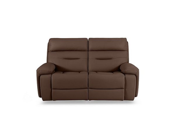 Cinemax 2 Seater Leather Power Recliner Sofa with Power Headrests and Media Arms  Roast | Bed Sava