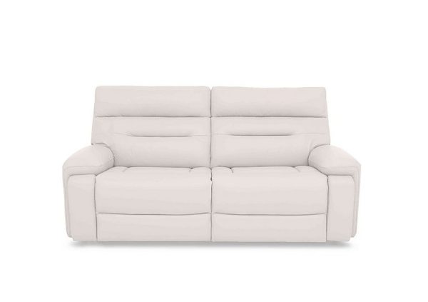 Cinemax 3 Seater Leather Sofa  White | Bed Sava
