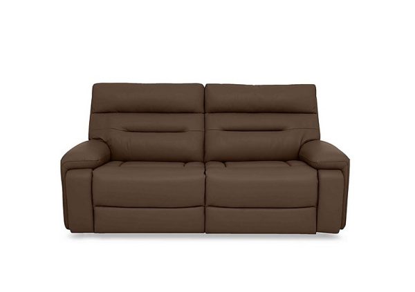 Cinemax 3 Seater Leather Sofa with Power Recliner  Roast | Bed Sava
