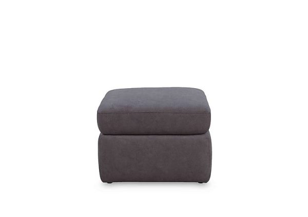 Cinemax Fabric Storage Footstool  Nappa Grey | Bed Sava