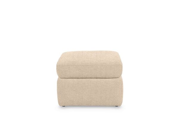 Cinemax Fabric Storage Footstool  Weave Oatmeal | Bed Sava