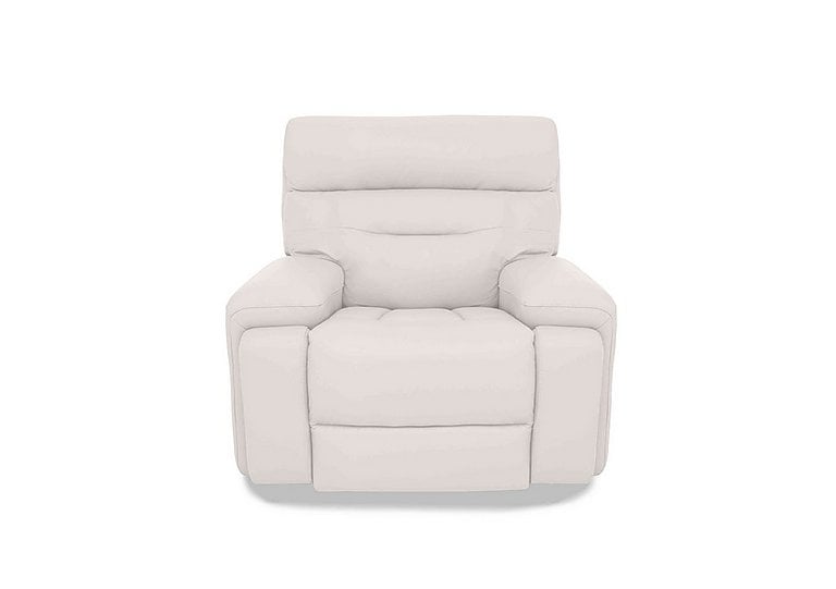 Cinemax Leather Chair with Power Recliner - White