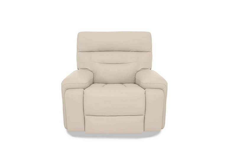 Cinemax Leather Chair with Power Recliner - Stone