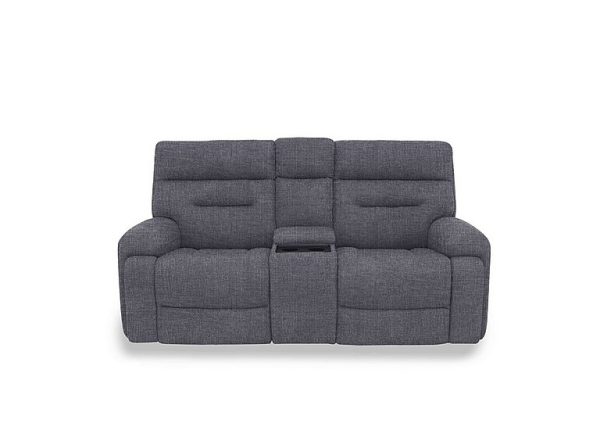 Cinemax Media 2 Seater Fabric Power Recliner Sofa with Power Headrests  Halifax Gunmetal | Bed Sava