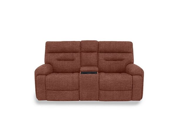 Cinemax Media 2 Seater Fabric Power Recliner Sofa with Power Headrests  Red Maple | Bed Sava