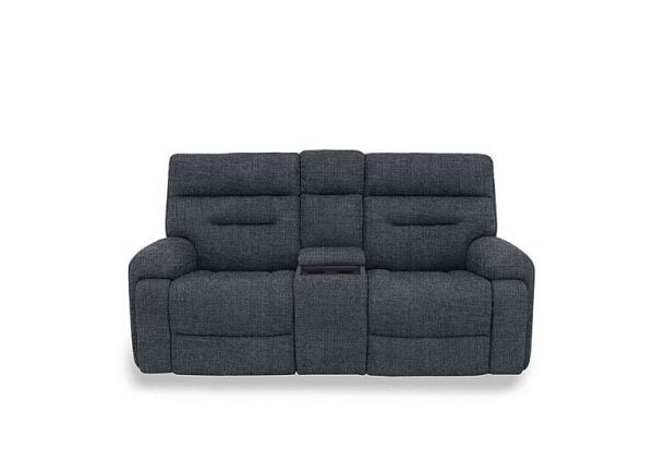 Cinemax Media 2 Seater Fabric Power Recliner Sofa with Power Headrests  Halifax Charcoal | Bed Sava