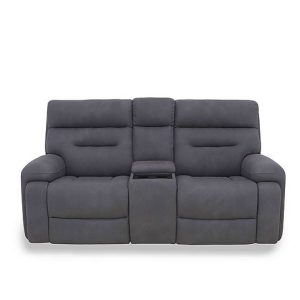 Cinemax Media 2 Seater Fabric Power Recliner Sofa with Power Headrests  Nappa Grey | Bed Sava
