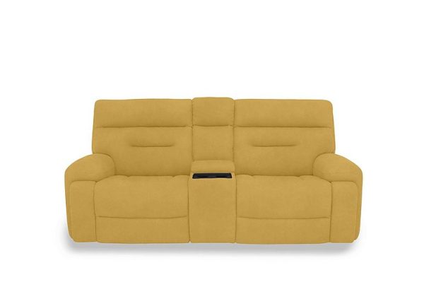 Cinemax Media 3 Seater Fabric Power Recliner Sofa with Power Headrests  Velvet Giallo | Bed Sava