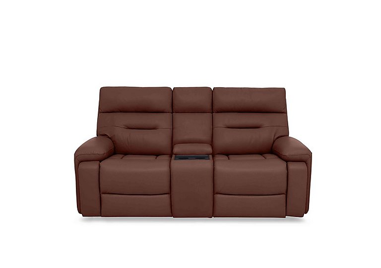 Cinemax Media 2 Seater Leather Power Recliner Sofa with Power Headrests - Natural Redmaple