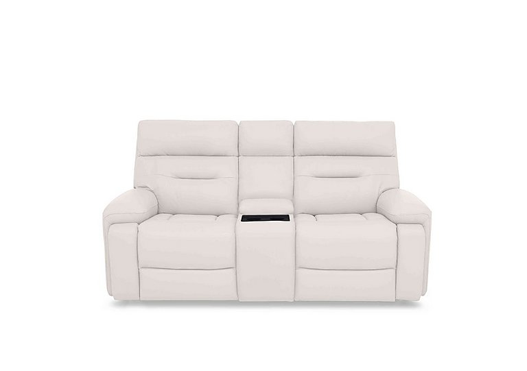 Cinemax Media 2 Seater Leather Power Recliner Sofa with Power Headrests - White
