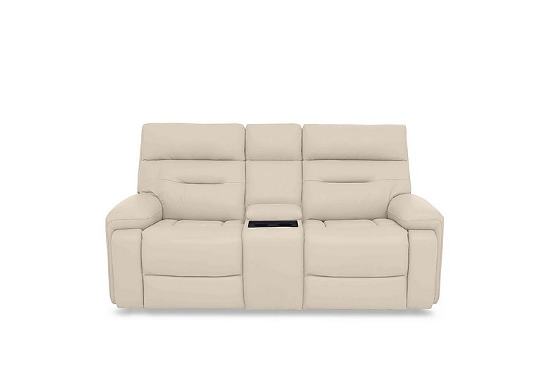 Cinemax Media 2 Seater Leather Power Recliner Sofa with Power Headrests - Stone