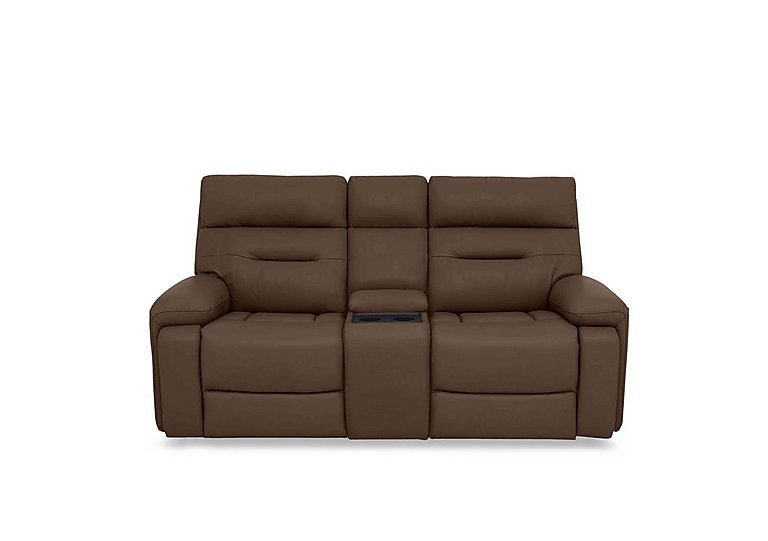 Cinemax Media 2 Seater Leather Power Recliner Sofa with Power Headrests - Roast