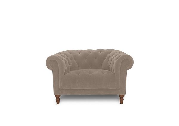 Columbus Fabric Armchair with Wooden Feet  Manhattan Nutmeg | Bed Sava