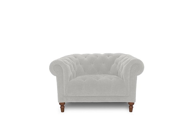 Columbus Fabric Armchair with Wooden Feet - Manhattan Stone