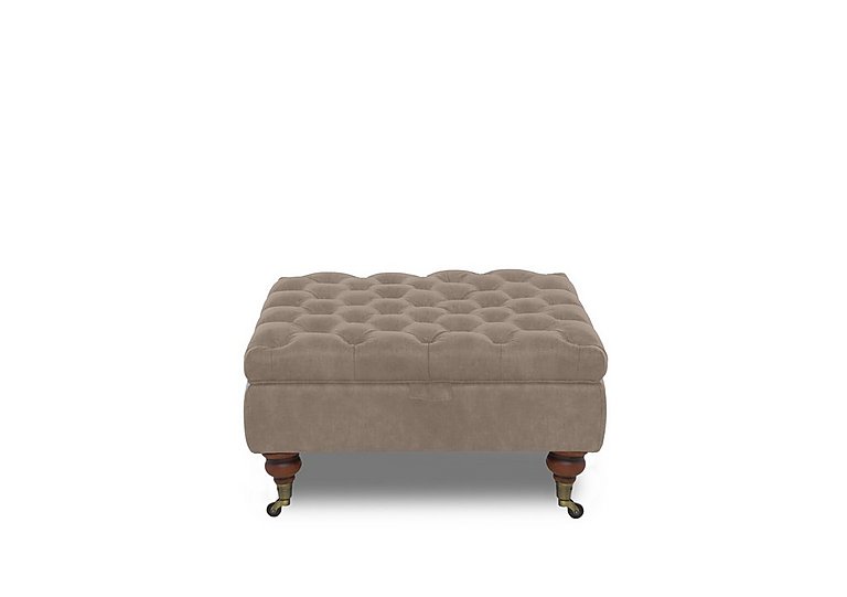 Columbus Fabric Large Storage Footstool with Castors - Manhattan Nutmeg