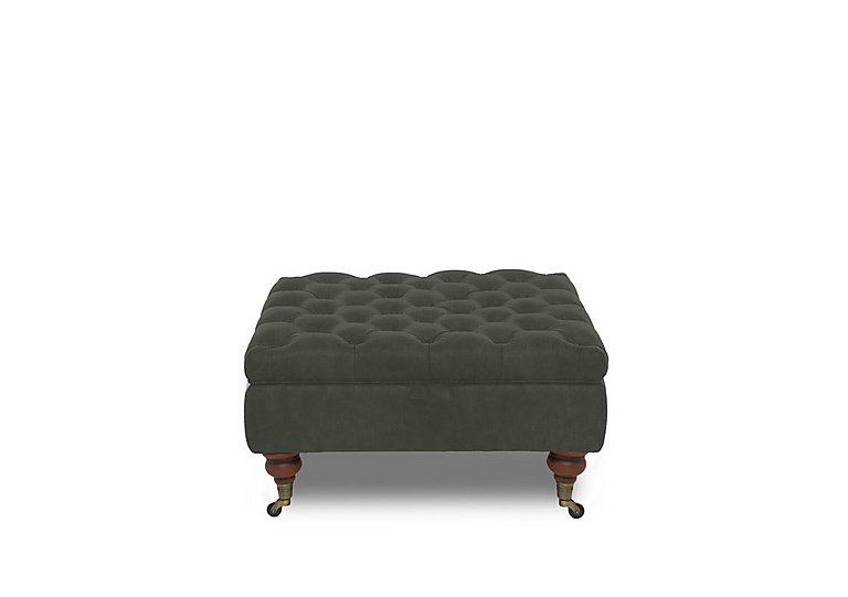 Columbus Fabric Large Storage Footstool with Castors - Manhattan Pine