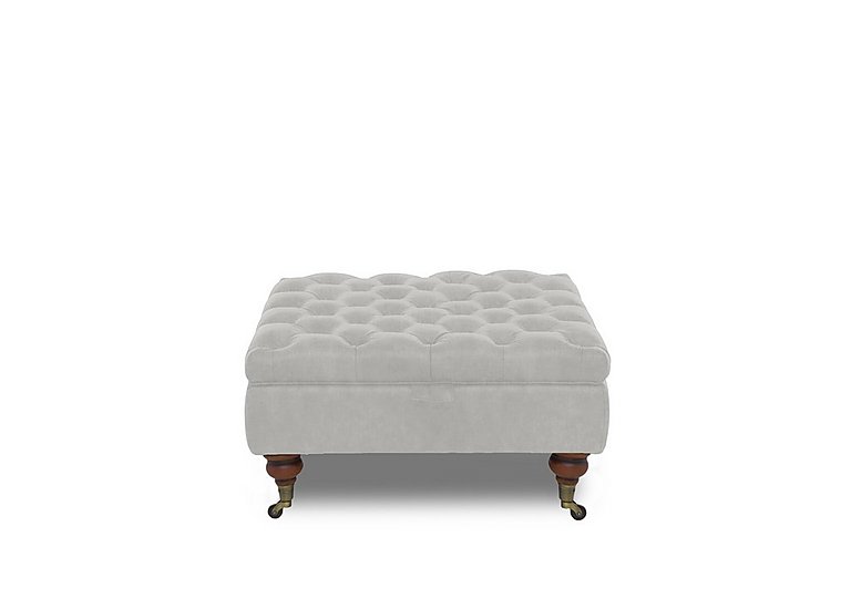 Columbus Fabric Large Storage Footstool with Castors - Manhattan Stone