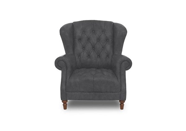 Columbus Fabric Wing Chair  Manhattan Charcoal | Bed Sava