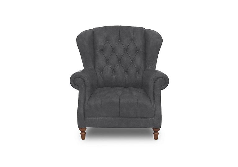 Columbus Fabric Wing Chair - Manhattan Charcoal