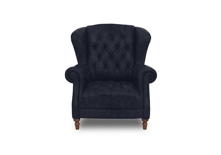 Columbus Fabric Wing Chair - Manhattan Indigo
