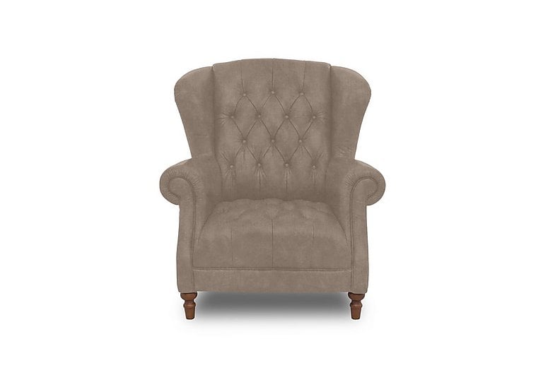 Columbus Fabric Wing Chair - Manhattan Nutmeg