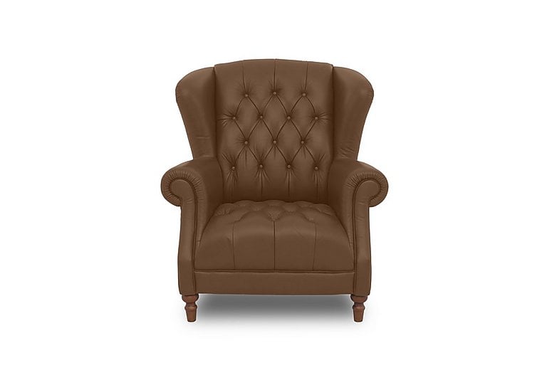 Columbus Leather Wing Chair - Tan