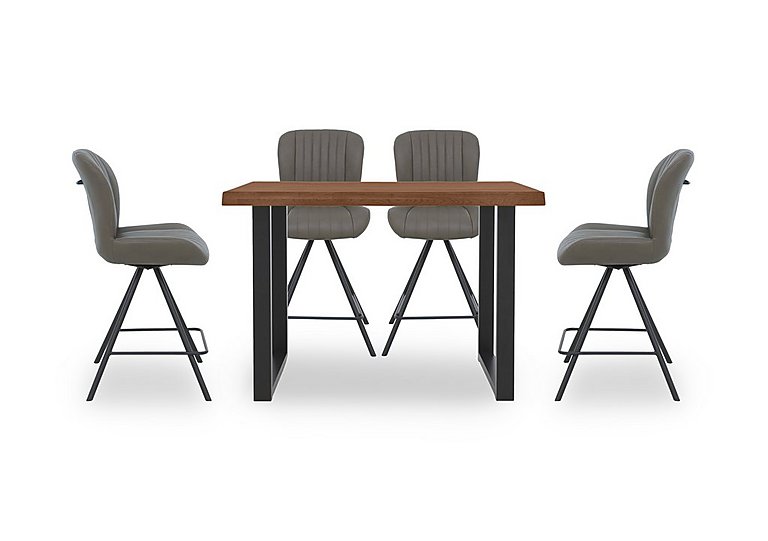 Bodahl  Compact Terra 160cm Raw Edge Table with 4 Grey Swivel Bar Stools  Old Bassano | Bed Sava